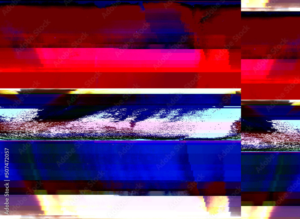 Aufkleber abstract corrupted graphics and psychedelic colors unique digital generated glitch art texture of no