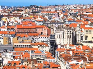Aerial Panorama of Lisbon in Portugal 