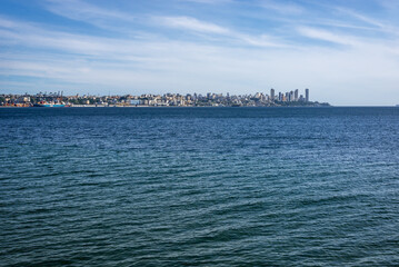 Seascape of the city of Salvador in the Brazilian state of Bahia.