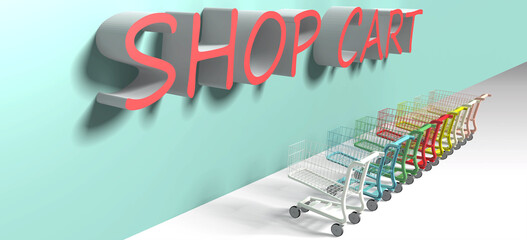 3D shopping chart illustration realistic