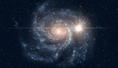 Supernova explosion in the center of galaxy 