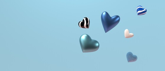 Hearts - Appreciation and love theme - 3D render