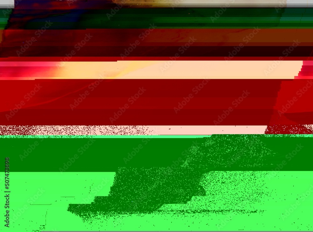 Aufkleber abstract corrupted graphics and psychedelic colors unique digital generated glitch art texture of no