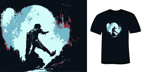 A walking man t-shirt and apparel horror design vector illustration