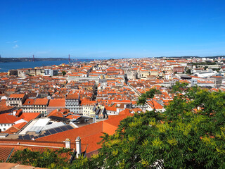 Aerial Panorama of Lisbon in Portugal 