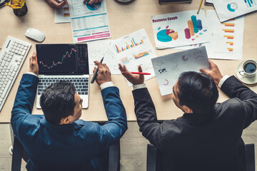 Stock market data chart analysis by ingenious computer software . Investment application display...