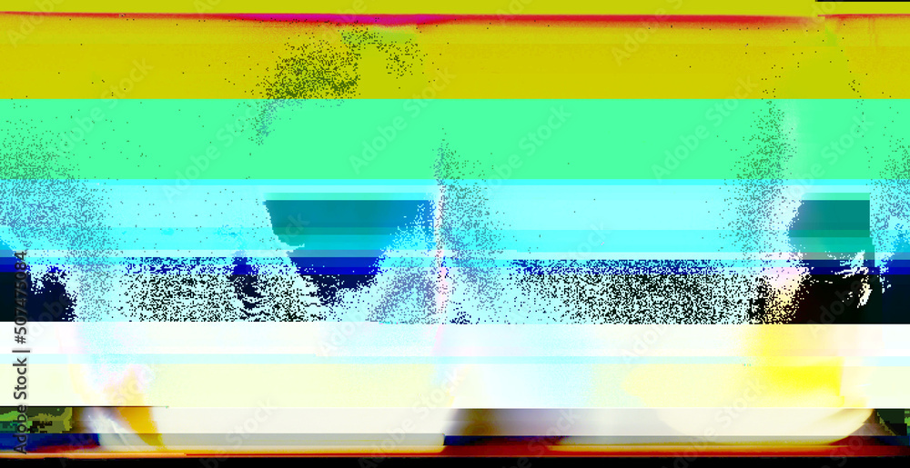 Aufkleber abstract corrupted graphics and psychedelic colors unique digital generated glitch art texture of no