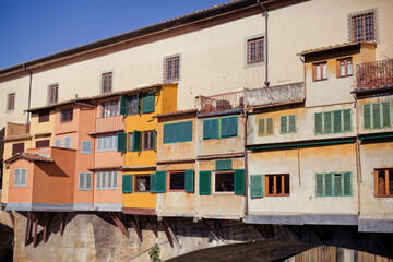 Fototapeta na wymiar Ponte Vecchio house balcony, Florence
