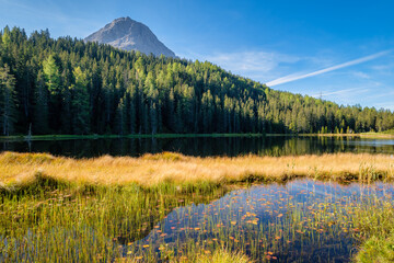 Close to the border with Italy and Switzerland lies the lake Schwarzer See. It's surrounded by raised bog and spruce forest and features water lilies. It can be reached by Kleiner Mutzkopf chairlift.