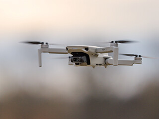 Close-up of a drone in flight