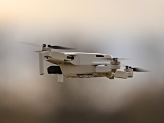 Close-up of a drone in flight