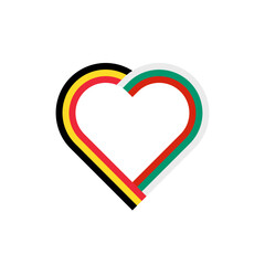 unity concept. heart ribbon icon of belgium and bulgaria flags. vector illustration isolated on white background