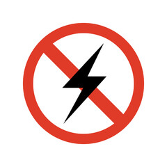 Obraz premium No electricity sign. Isolated Vector Illustration.