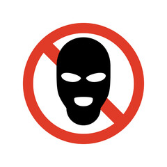 The bandit is prohibited. Isolated Vector Illustration.