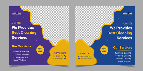 Best Cleaning Service Corporate Business Square Flyer Social Media Post Template Design