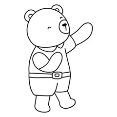 bear hand drawn illustration, back to school concept