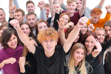 portrait of group of happy young people