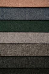 Colorful textile samples. Fabric texture background