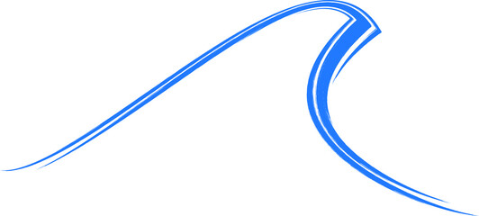 Ocean and Blue Abstract Waves .  Sea storm  . Brush Stroke wave . Water splashes .Vector Illustration. 