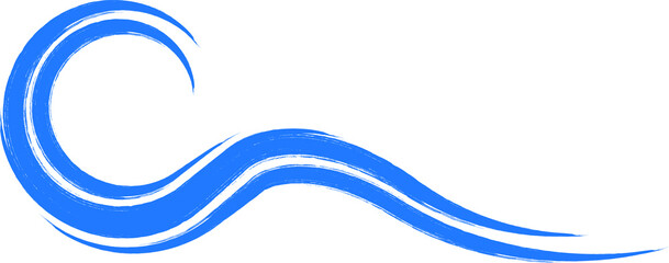 Ocean and Blue Abstract Waves .  Sea storm  . Brush Stroke wave . Water splashes .Vector Illustration. 