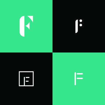 Creative f letter logo bundle