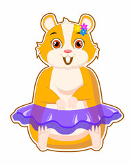
hamster sticker with kawaii calmness emotion
