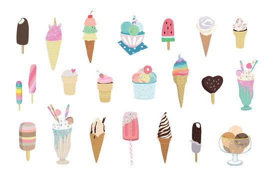 ice cream vector illustrations set