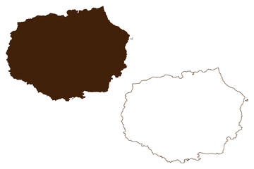 Santa Cruz island (Republic of Ecuador, Pacific Ocean, Latin or South America, Galapagos Islands, Archipielago de Colon) map vector illustration, scribble sketch Isla Indefatigable map