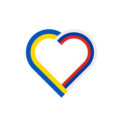 unity concept. heart ribbon icon of ukraine and russia flags. vector illustration isolated on white background