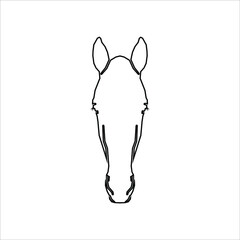 Horse Head Silhouette for Logo, Icon-Symbol, Pictogram or Graphic Design Element. Vector Illustration