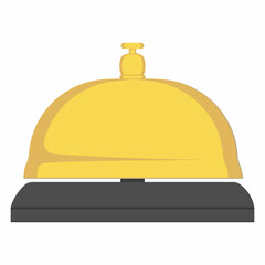 Hotel desk bell, service bell, bell icon at the reception. Flat vector illustration.