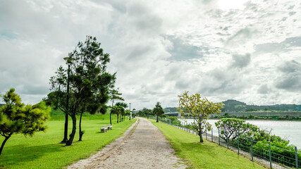 Park walkway by the canal