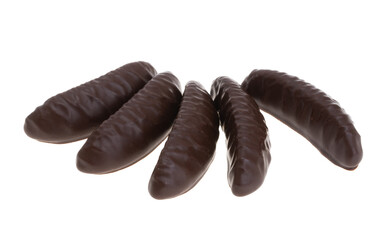 marmalade candies in chocolate isolated