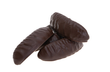 marmalade candies in chocolate isolated