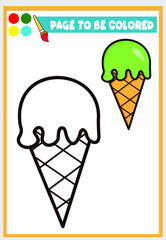 coloring book for kids, delicious ice cream 