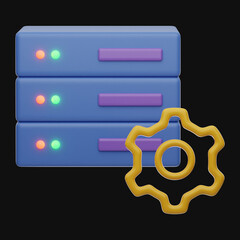 Premium Cloud Data Technology Icon 3d rendering on isolated background