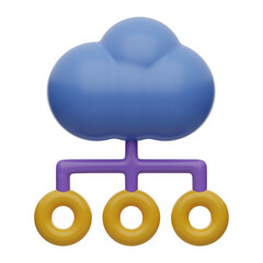 Premium Cloud Data Technology Icon 3d rendering on isolated background