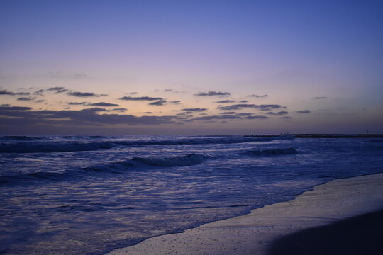 California coast blue sunset