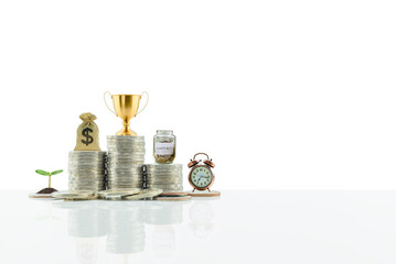 Investment for long-term sustainable wealth and growth / become a millionaire concept : Golden...
