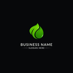 modern minimal green leaf oil logo