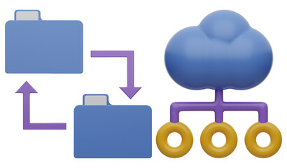 Premium Cloud Data Technology Icon 3d rendering on isolated background
