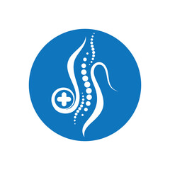 Spine care diagnostics symbol logo template vector illustration design 