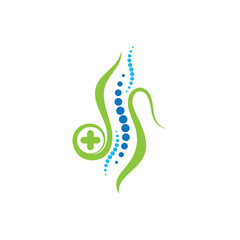 Spine care diagnostics symbol logo template vector illustration design 