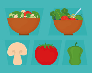 healthy food icon set