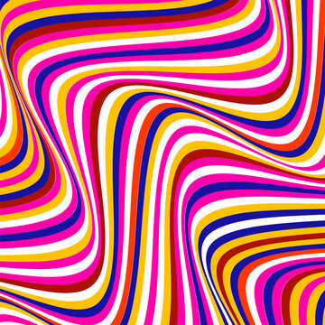 Abstract Op Art Texture With Wavy Stripes