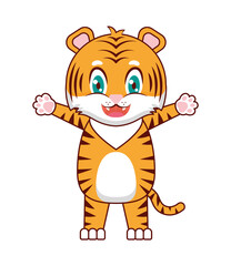 happy and cute tiger