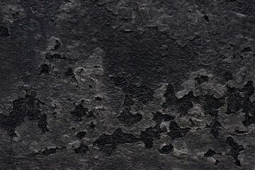 Gray aged concrete grunge background with peeling paint, asphalt texture with roughness and bumps