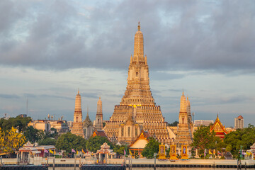 Fototapeta premium the first-class royal Thai Temple Wat Arun and the Chao Phraya River in Bangkok Thailand Southeast Asia