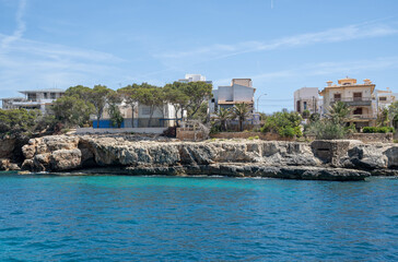 Fototapeta premium view of the coast of the region of porto christo mallorca, spain