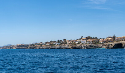 Fototapeta na wymiar mediterranean sea with view of the cliffs near porto christo novo